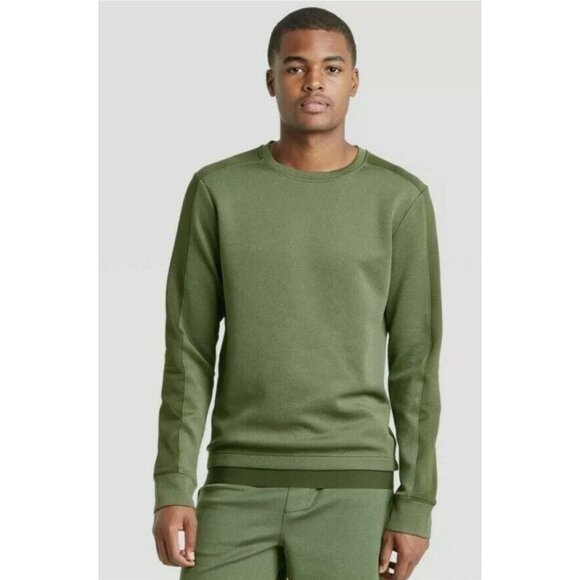 Mens Fleece Sweater Small Green Moisture Wicking Tech Activewear All in Motion - Picture 1 of 6